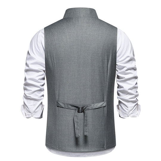 Herren asymmetrische doppelreihige Anzugweste mit schräger Knopfleiste und taillierter Silhouette Shop Nory