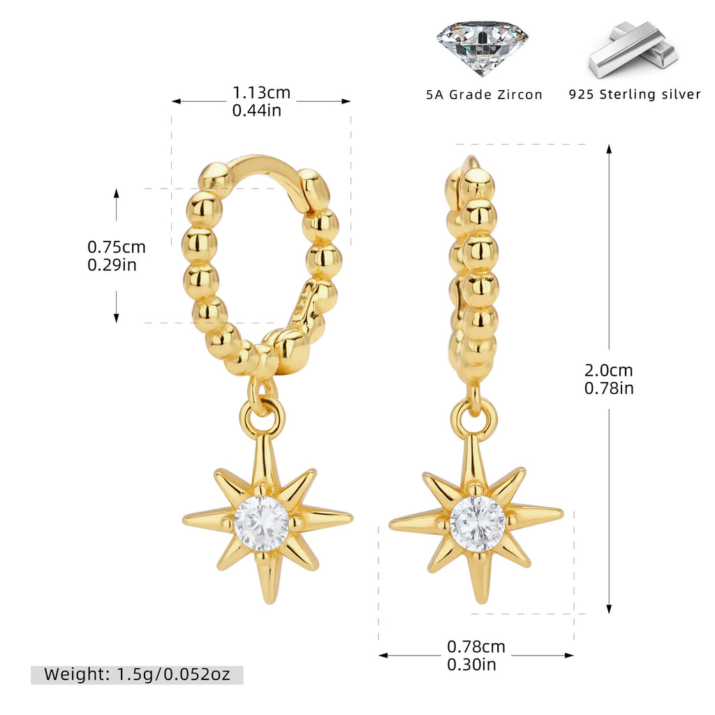 Damen Ohrhänger aus 925er Sterlingsilber mit funkelndem Zirkonanhänger Shop Nory