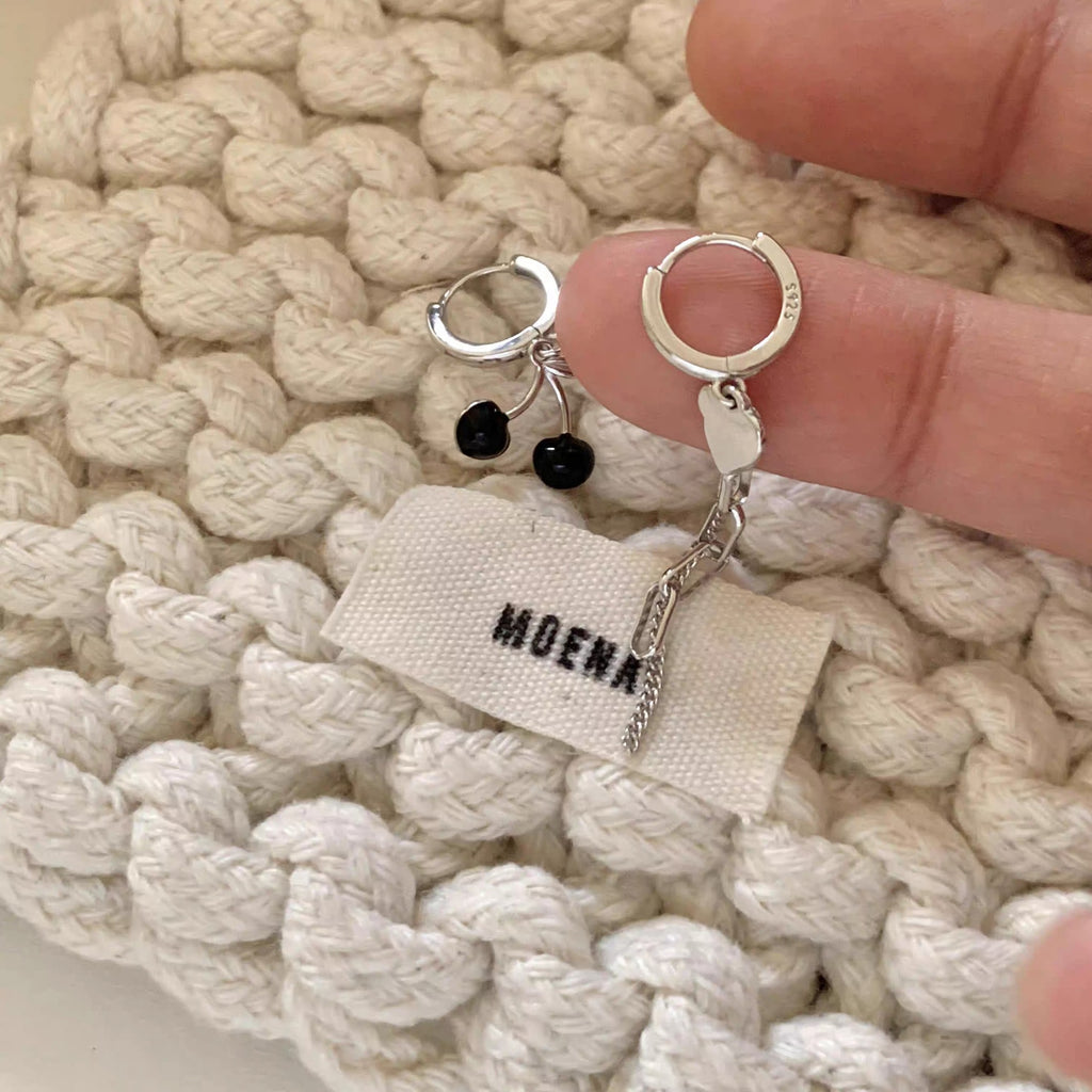 Damen Ohrhänger mit einzigartigem Kirsch- und Herzdesign Shop Nory