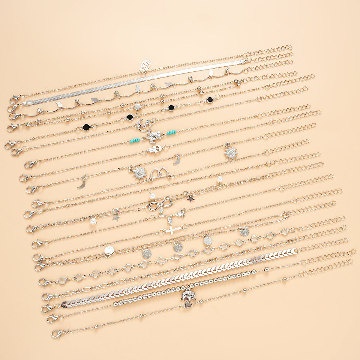 Damen Fußkettchen-Set mit verspielten Anhängern und vielfältigen Designs Shop Nory