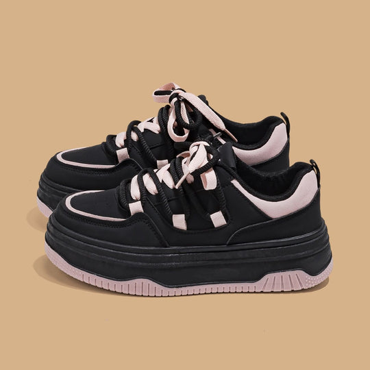 Damen Plateausneaker im Retro-Chunky-Look mit zweifarbiger EVA-Sohlenschichtung und gepolstertem Komfortkragen Shop Nory