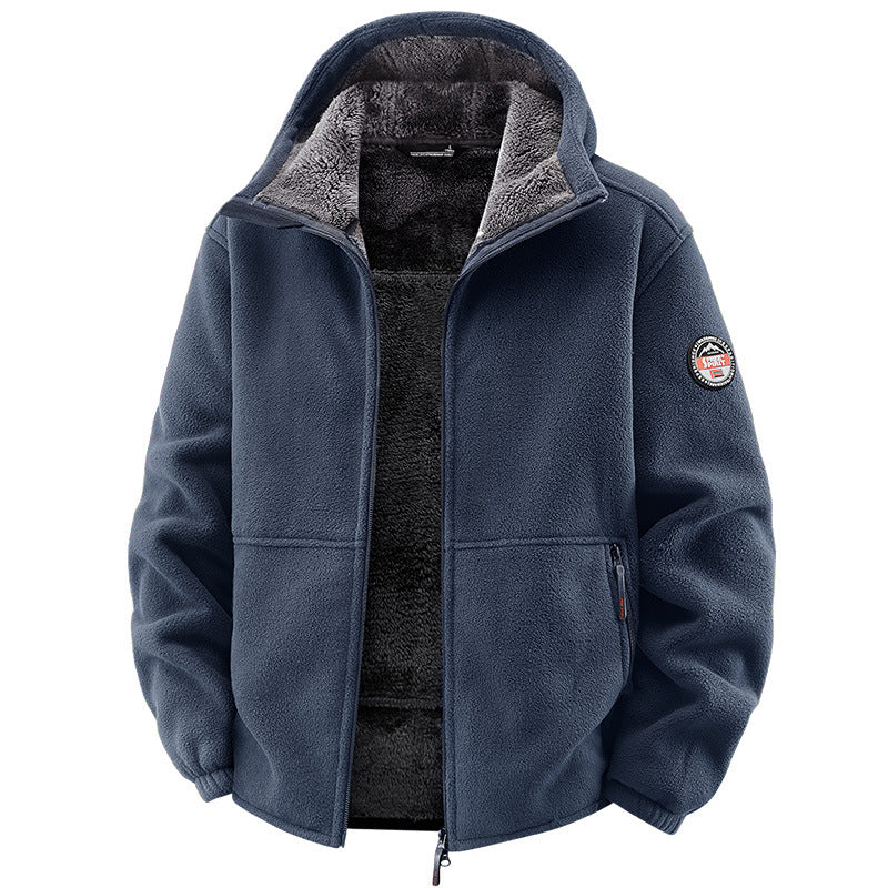 Herren Fleecejacke mit Kapuze und Teddy-Innenfutter Shop Nory