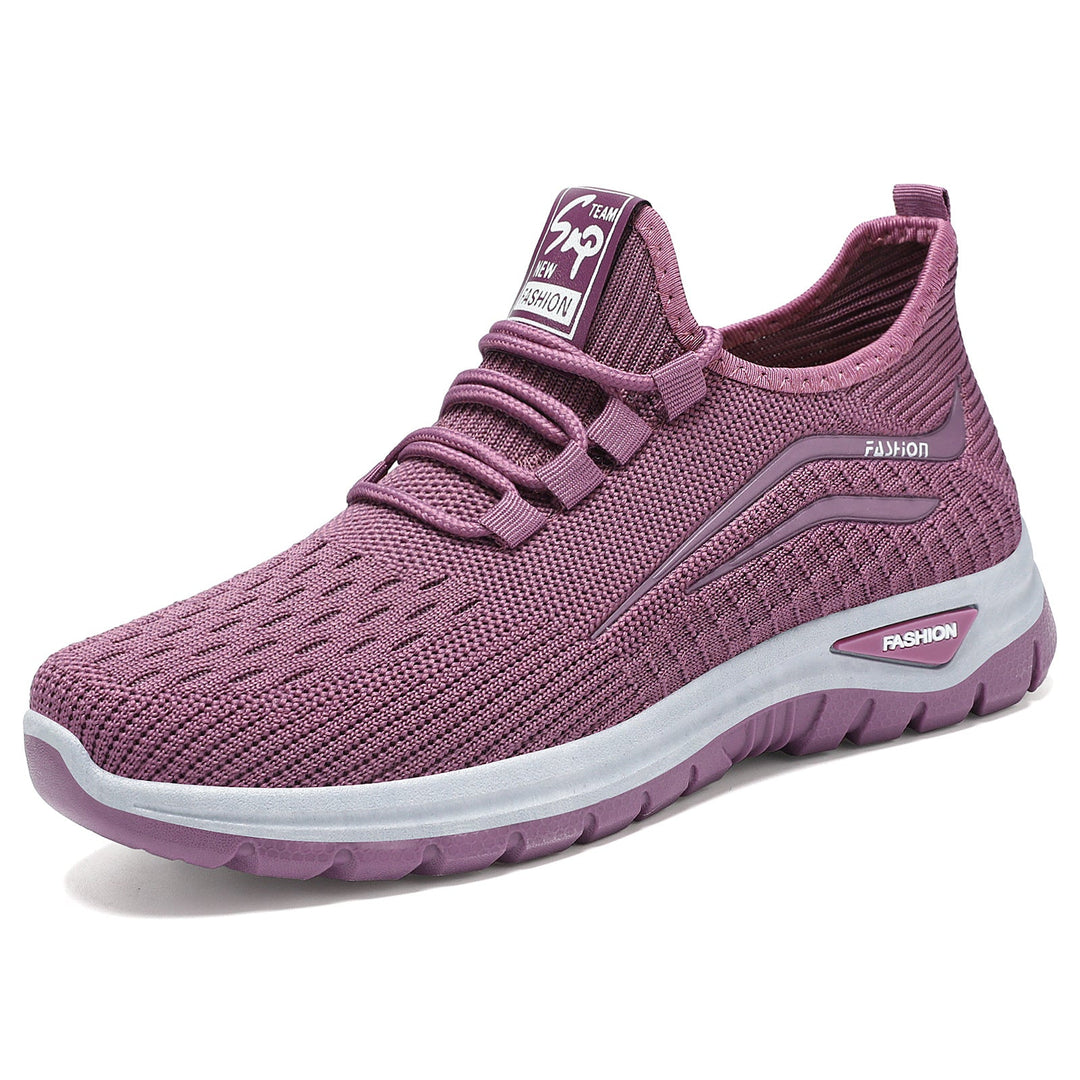 Damen Funktionale Freizeit-Sneaker mit elastischem Schnürsystem und atmungsaktiver Obermaterialstruktur Shopnory