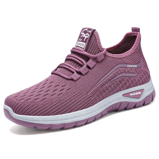 Damen Funktionale Freizeit-Sneaker mit elastischem Schnürsystem und atmungsaktiver Obermaterialstruktur Shopnory