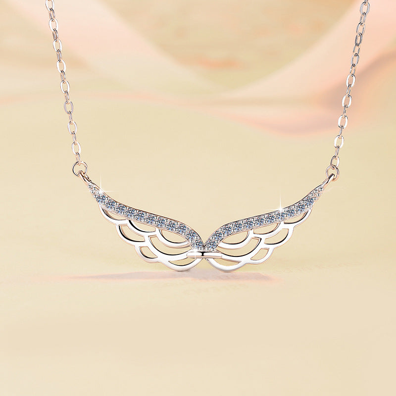 Damen Halskette mit elegantem Flügel-Design und Zirkonia-Besatz Shop Nory