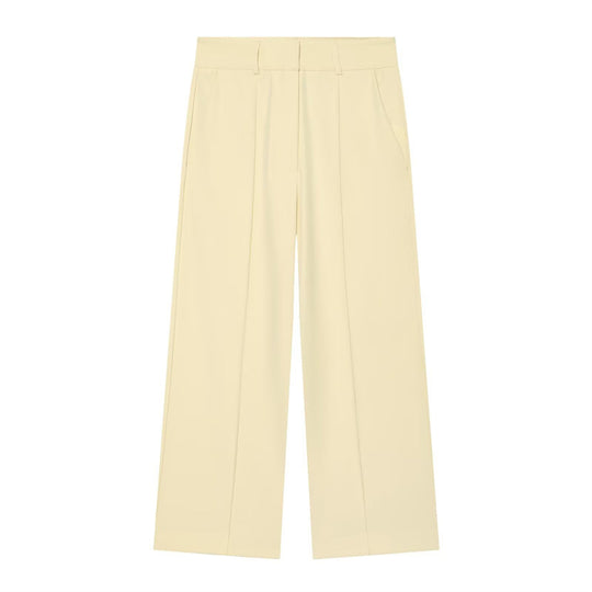 Damen Hochtaillierte weite Culotte-Hose mit Bügelfalte und Bundfalten Shop Nory