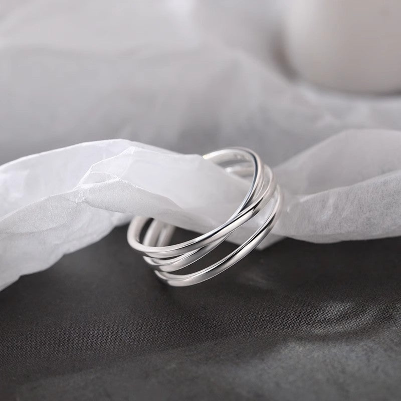 Damen Offener Ring mit modernem, geschwungenem Design Shop Nory