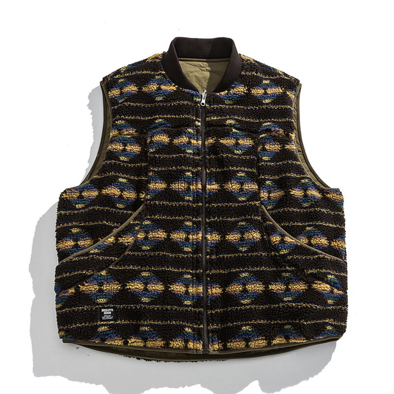 Unisex Wendbare gesteppte Weste mit Jacquard‑Fleece und aufgesetzten Taschen Shop Nory