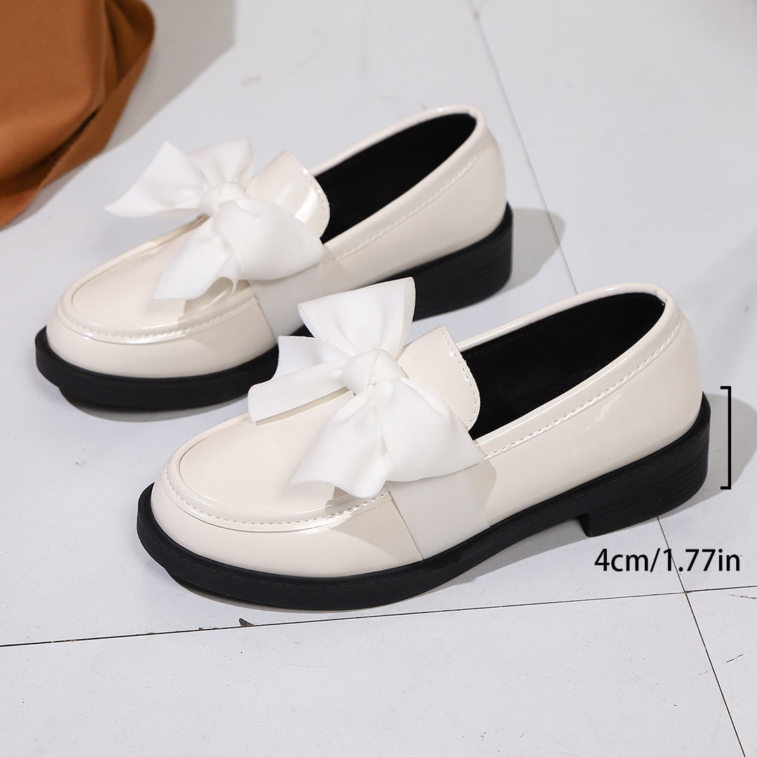 Damen Loafer mit Karo‑Muster und Schleifenapplikation Shop Nory