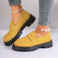 Damen Chunky Loafers mit rutschfester Gummisohle und modischem Obermaterial