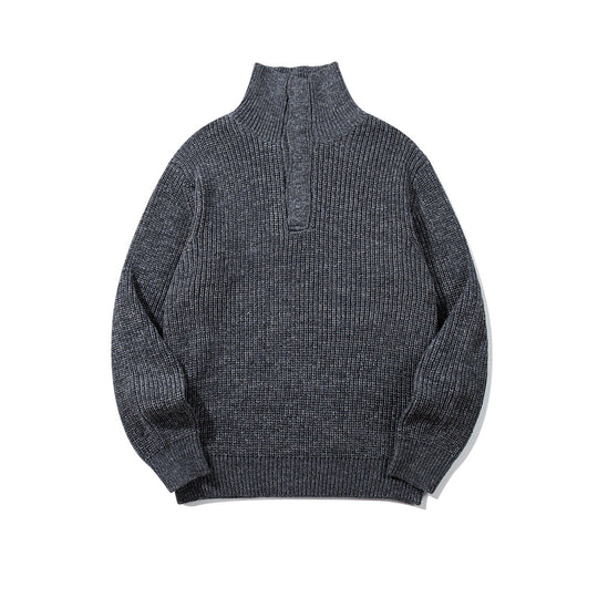 Unisex Grobgestrickter Rollkragenpullover mit halber Knopfleiste Shop Nory