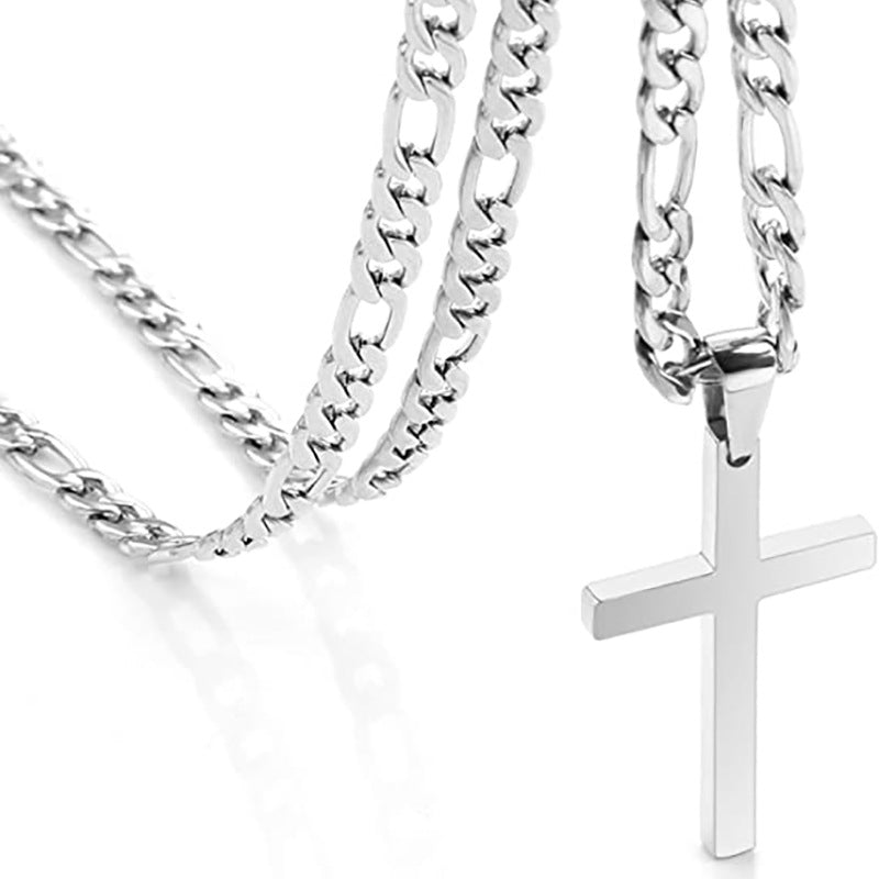 Herren Halskette mit Kreuzanhänger und robustem Gliederdesign Shop Nory