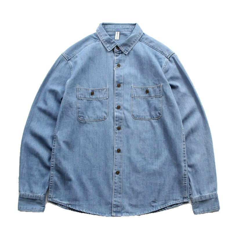 Herren Denim-Worker-Hemdjacke mit Brusttaschen und lockerer Passform Shop Nory