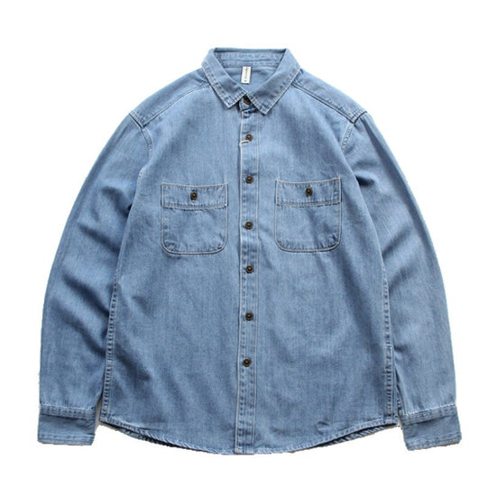 Herren Denim-Worker-Hemdjacke mit Brusttaschen und lockerer Passform Shop Nory