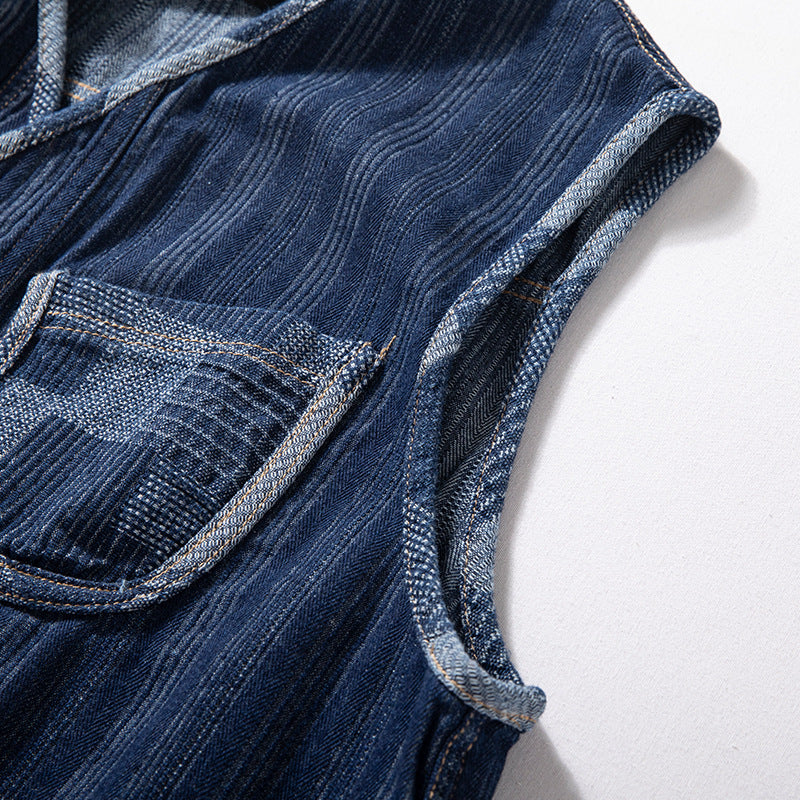 Herren Ärmellose Denim‑Weste im Workwear‑Look mit großformatigen aufgesetzten Taschen Shop Nory