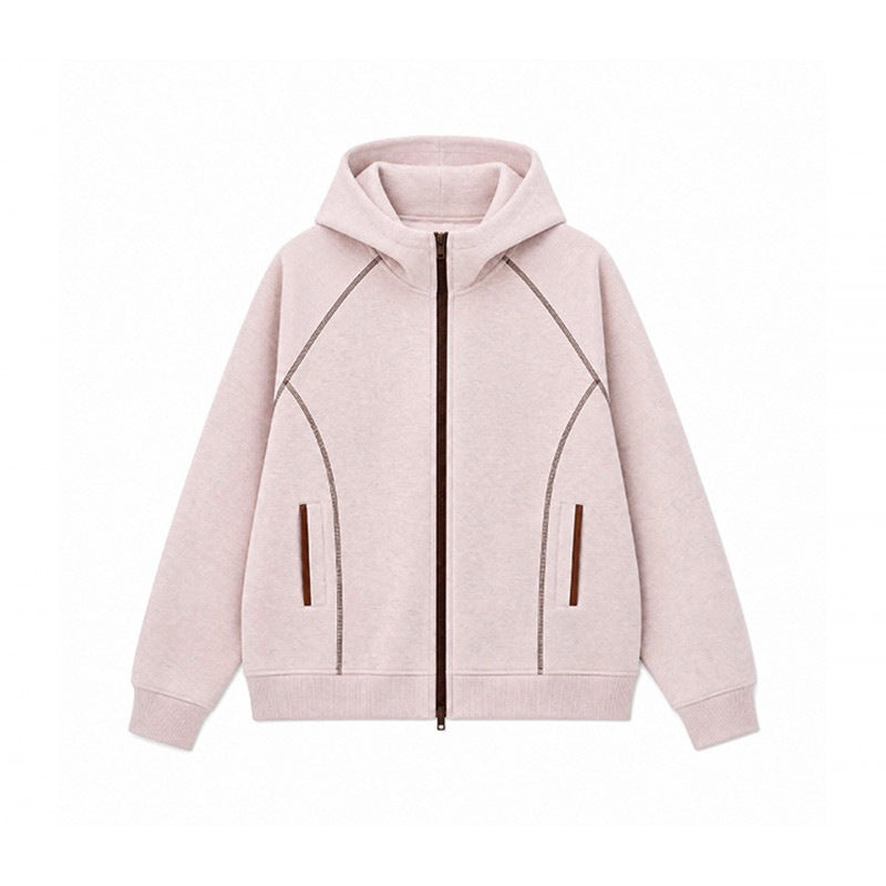 Herren Sportliche Kapuzen-Sweatjacke mit Kontrast-Reißverschluss und ergonomischen Nähten Shop Nory
