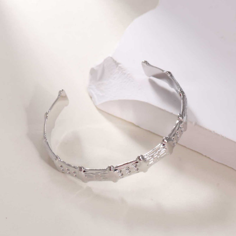 Damen Offener Armreif im modernen Bambusdesign Shop Nory