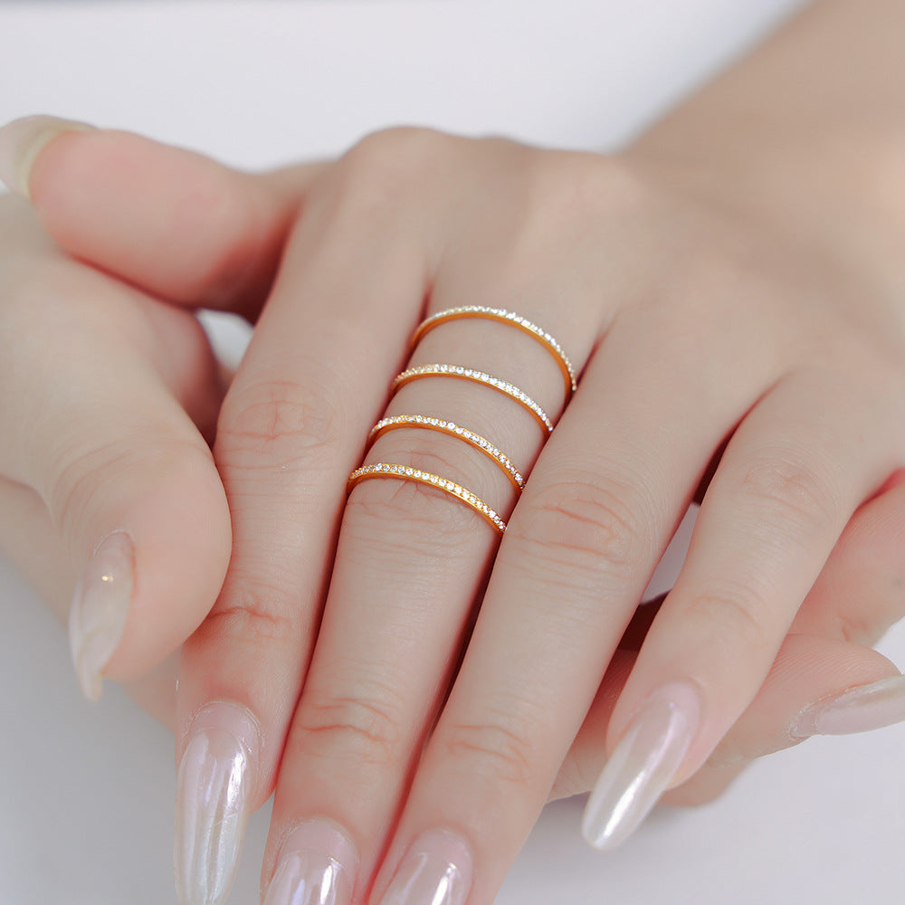 Damen zarter Zirkonring aus Edelstahl Shop Nory