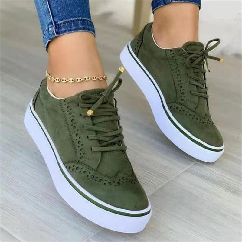 Damen Schnürer-Plateau-Sneaker im Brogue-Stil mit Komfortfußbett Shop Nory