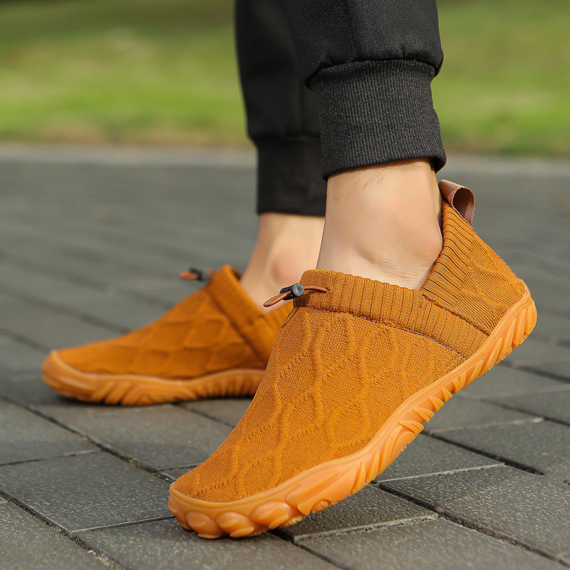 Herren gestrickte Slip-On Freizeitsneaker mit elastischem Schaft, Zuglasche und griffiger Gummisohle Shop Nory