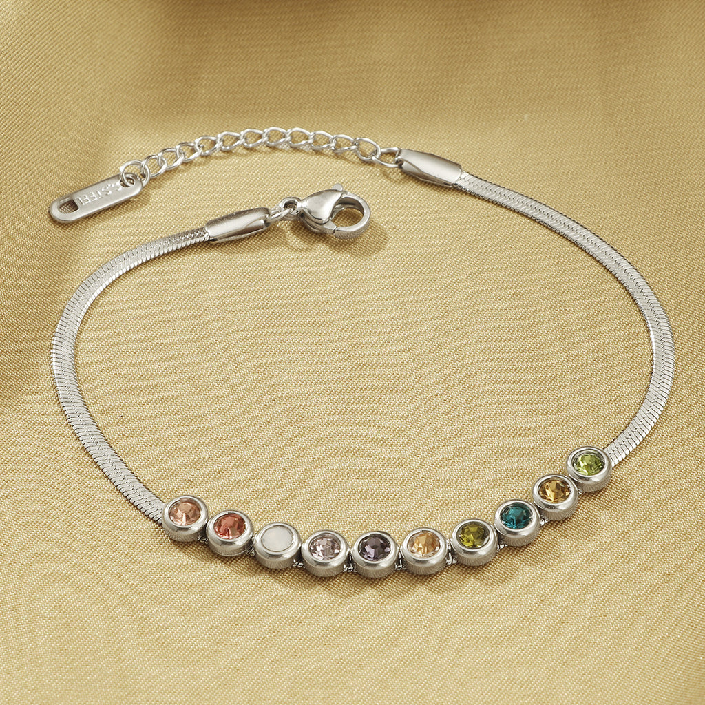 Damen Farbige Edelstein-betonte Armbanduhr Shop Nory