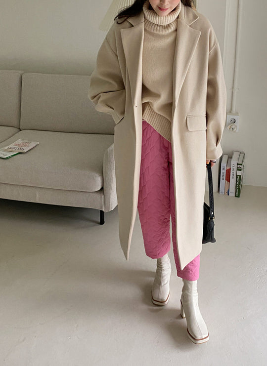Damen Longline Wollmix-Mantel mit kastiger Oversize-Passform und cleanem Revers Shop Nory
