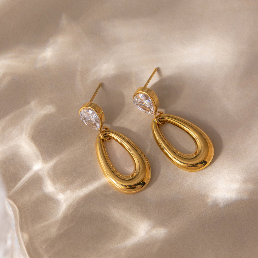 Damen Ohrhänger mit elegantem, tropfenförmigem Design und hypoallergener Edelstahlverarbeitung Shop Nory