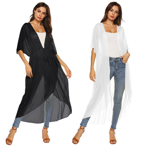 Damen eleganter, transparenter Strandkimono