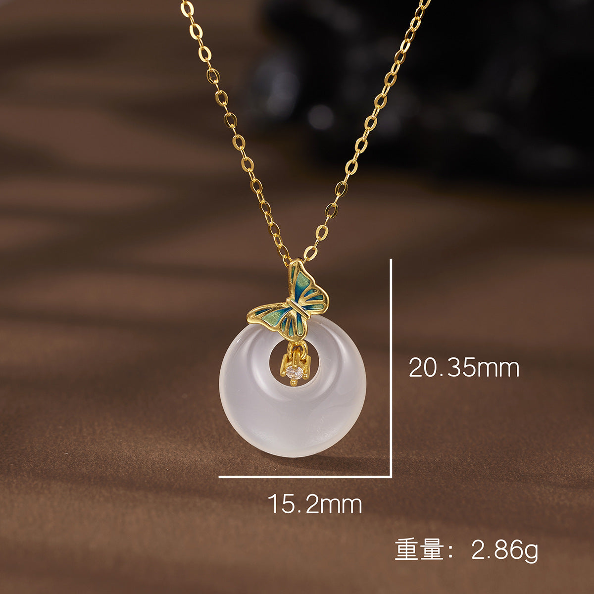 Damen Halskette mit filigranem Schmetterlingsanhänger und eleganter Perle Shop Nory