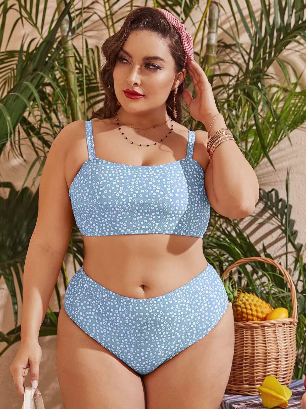 Damen Hochgeschnittener Bikini mit verspieltem Punktedesign