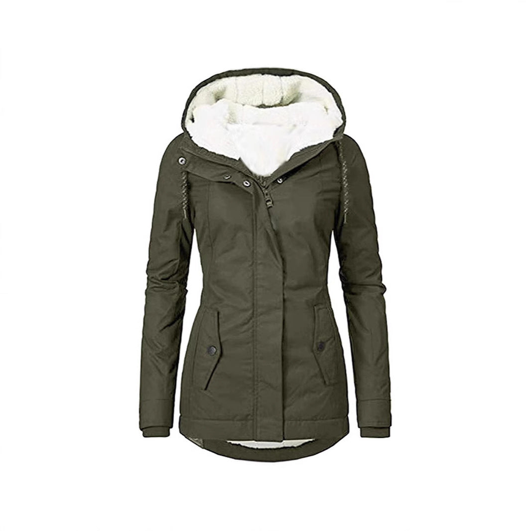 Damen Parka mit Teddyfutter, Kapuze und taillierter Silhouette Shop Nory