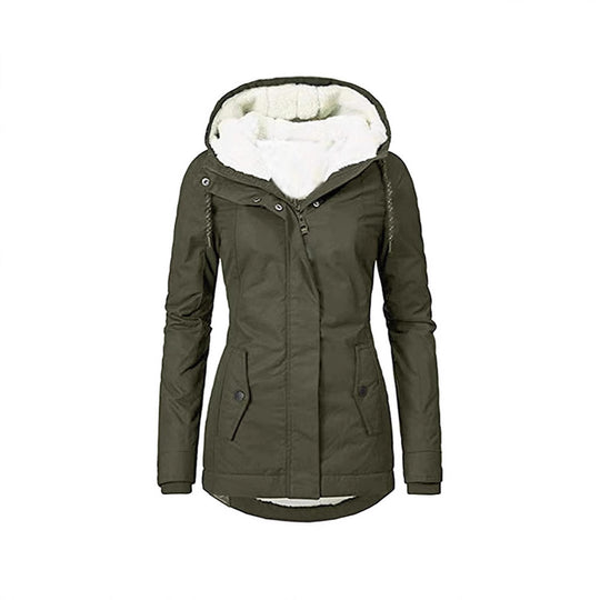 Damen Parka mit Teddyfutter, Kapuze und taillierter Silhouette Shop Nory