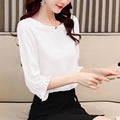 Damen Elegante Bluse mit Puffärmeln Shop Nory