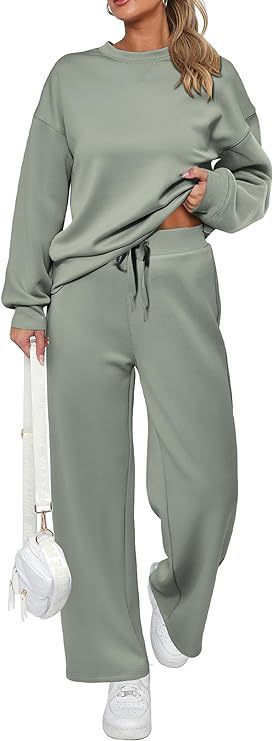 Damen nan zweiteiliges French-Terry Lounge-Set mit oversized Rundhals-Pullover und weitem Highwaist-Jogger Shop Nory