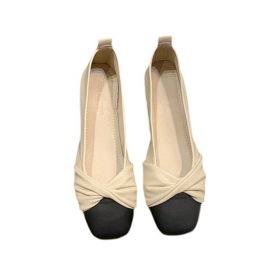 Damen Ballerinas mit modernem Knotendesign und kontrastierender Sohle Shopnory