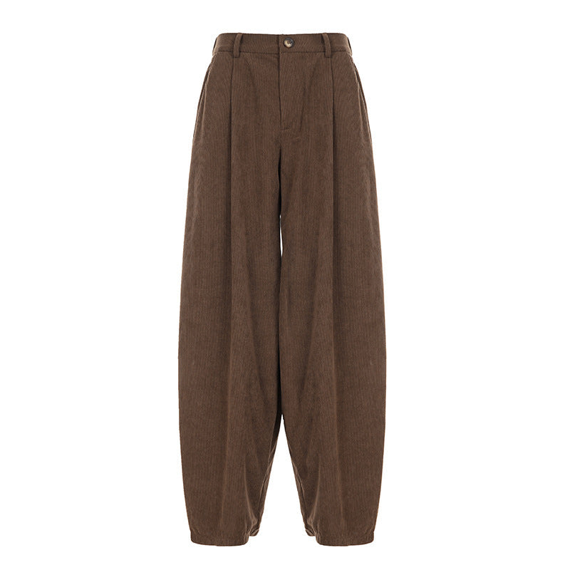 Damen weite Cordhose mit Falten