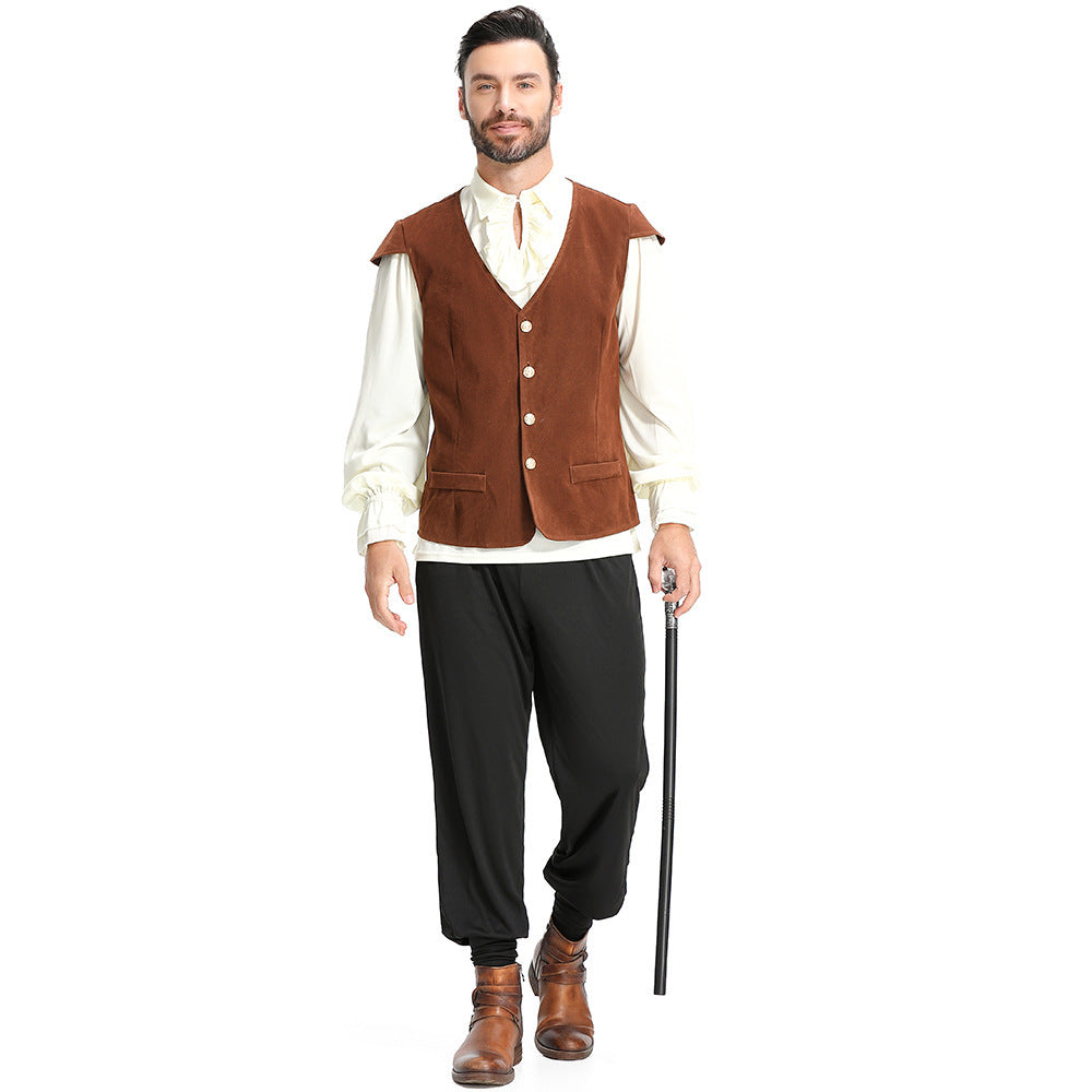 Herren nan klassische viktorianische Weste mit V-Ausschnitt und dekorativen Knöpfen Shop Nory
