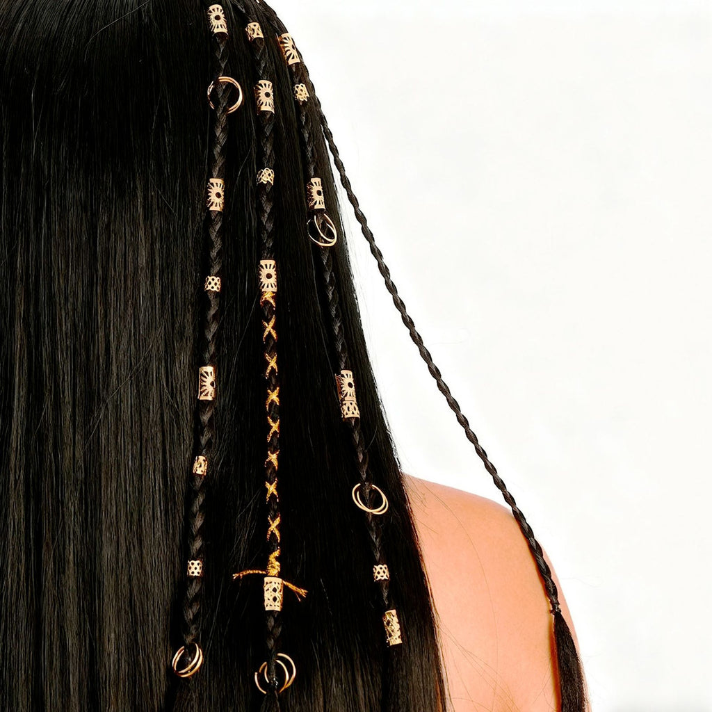 Damen Haaraccessoire-Set mit dekorativen Zopfperlen und Kettendetails Shop Nory