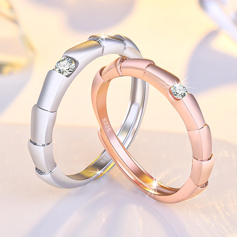 Damenring mit elegantem Bambusdesign und funkelndem Zirkonia Shop Nory