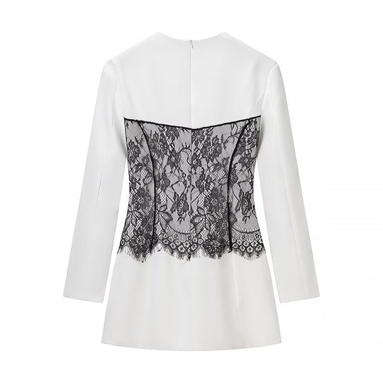 Damen Figurbetontes Minikleid mit Korsagen‑Optik und Spitzenapplikation Shop Nory