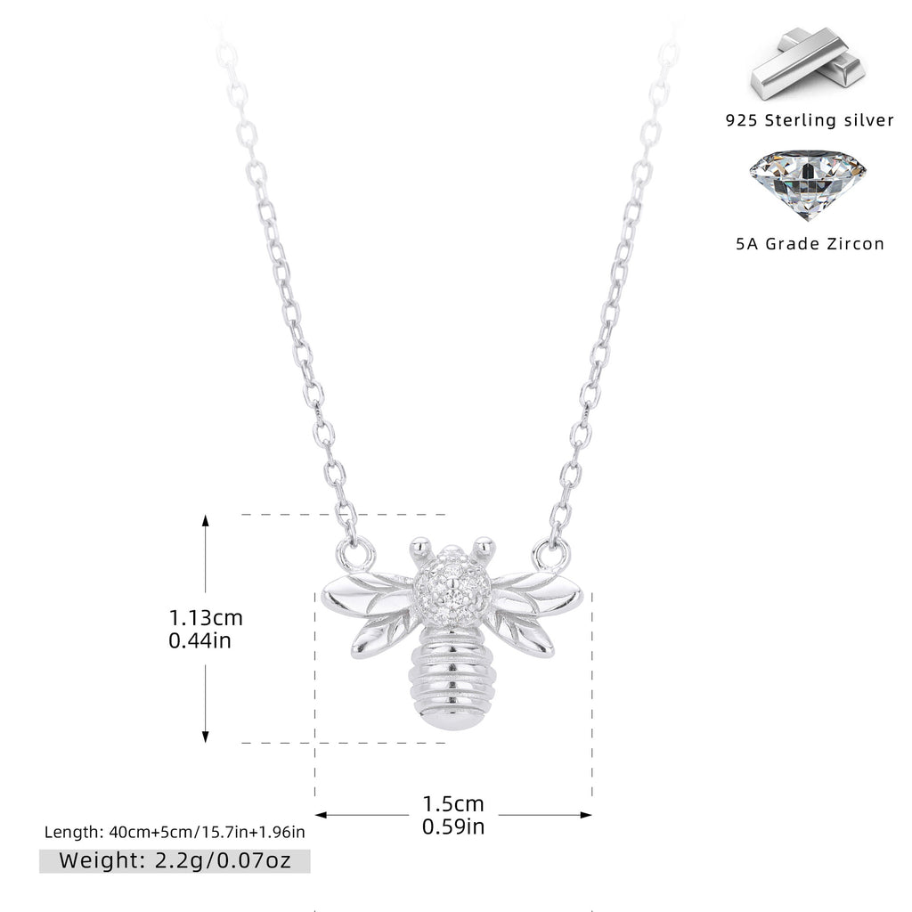 Damen Halskette mit detailverliebt gestalteter Bienenanhänger aus 925 Sterling Silber Shop Nory