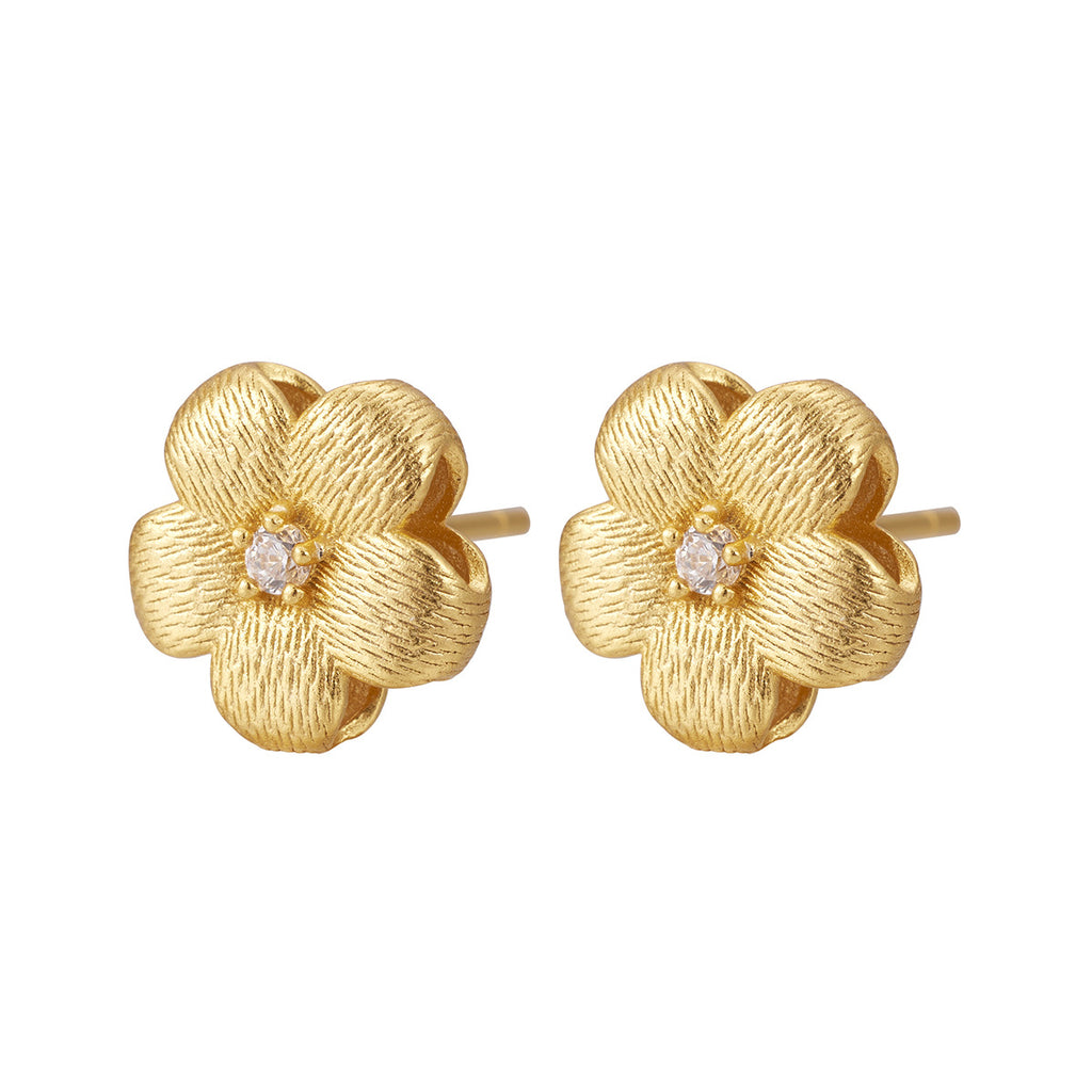 Damen Blumenohrringe mit Kristallakzent Shop Nory