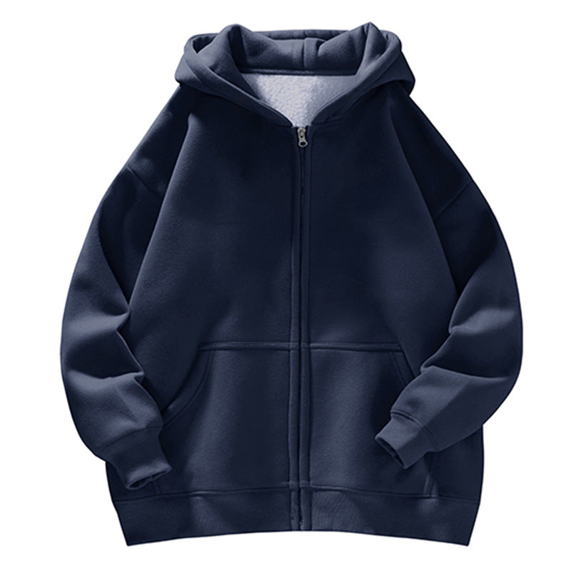 Unisex Oversize-Kapuzenjacke mit durchgehendem Reißverschluss, Teddyfutter und Känguru-Taschen Shop Nory