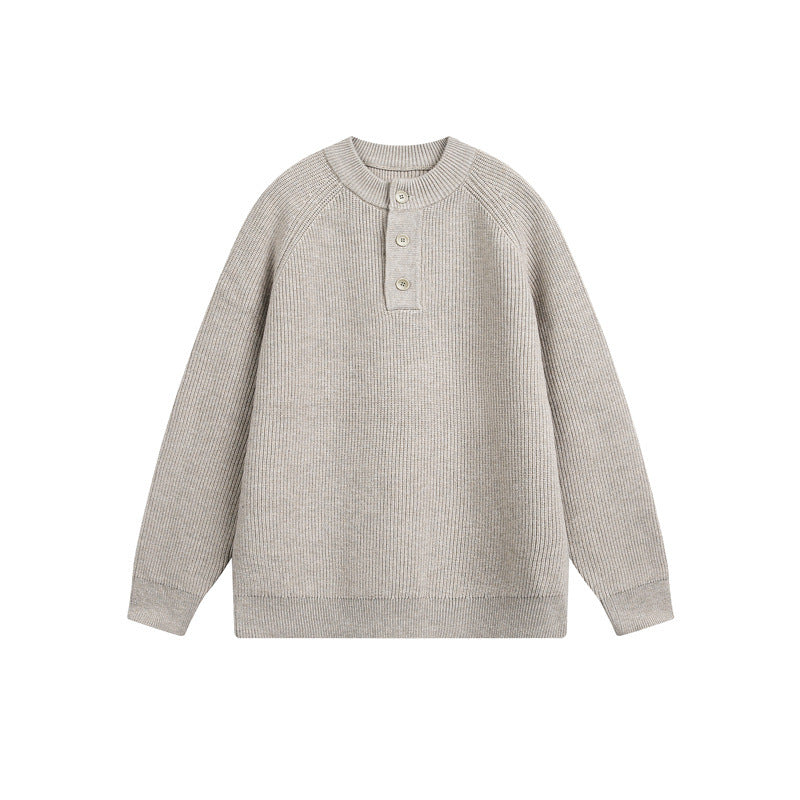 Unisex Rippsweater mit Henley-Knopfleiste und Raglanärmeln Shop Nory
