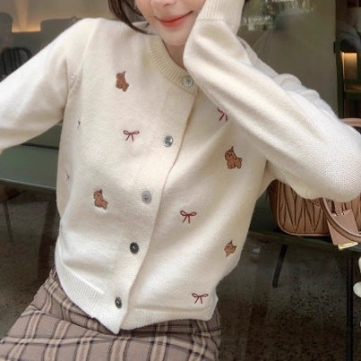 Damen Verspielter Strickcardigan mit Stickereien Shop Nory