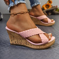 Damen Wedge-Pantoletten mit geflochtenem Riemendesign Shopnory