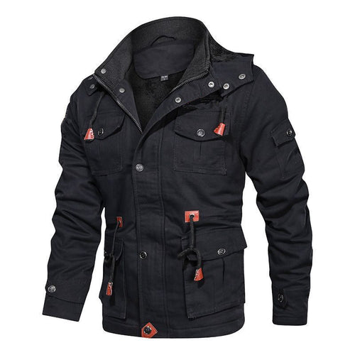 Herren Utility-Feldjacke mit Teddyfutter, Mehrfach-Taschen und Taillenzug Shop Nory