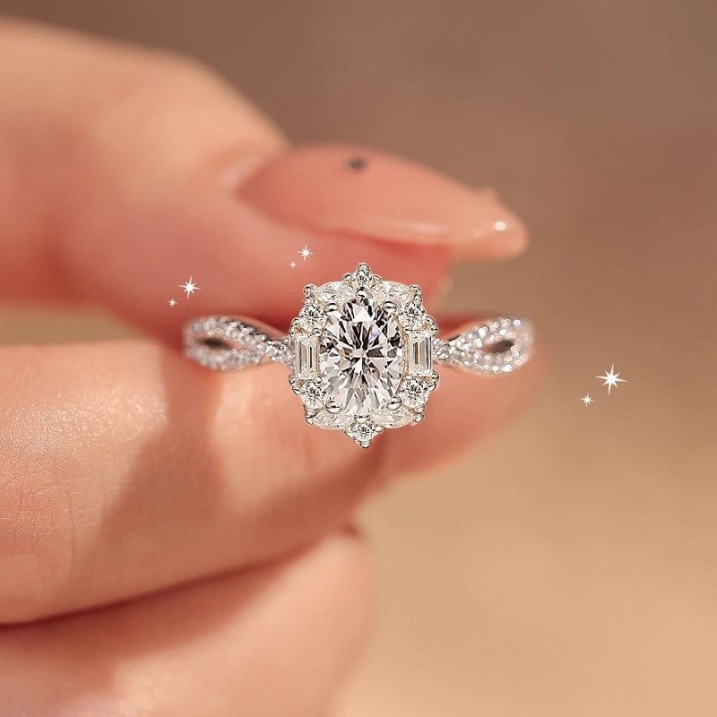 Damen Luxuriöser Solitär Ring mit kunstvoller Fassung Shop Nory