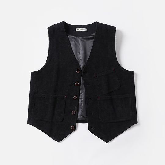 Herren Cordweste ohne Revers mit aufgesetzten Taschen und Futter Shop Nory
