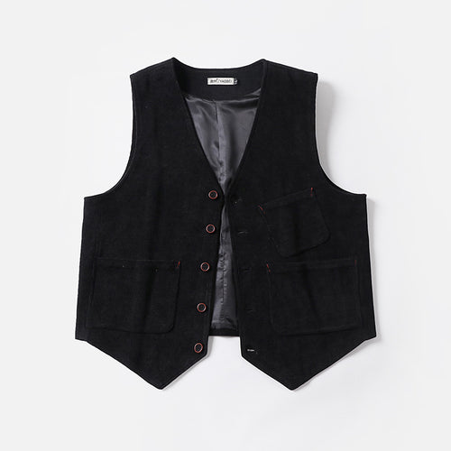 Herren Cordweste ohne Revers mit aufgesetzten Taschen und Futter Shop Nory